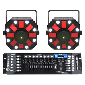 2) Chauvet DJ Swarm 5 FX ILS RGBAW Rotating Derby/Laser/Strobe Lights+Controller