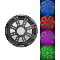 45KM122 12" Marine Subwoofer & Charcoal LED Grille Bundle