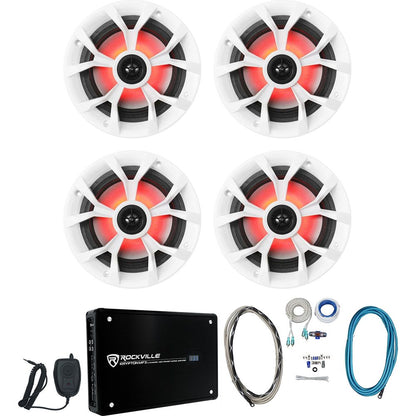 RKL65MBW 6.5" Marine Speakers 2-Pack + KRYPTON MF3 Amplifier Bundle