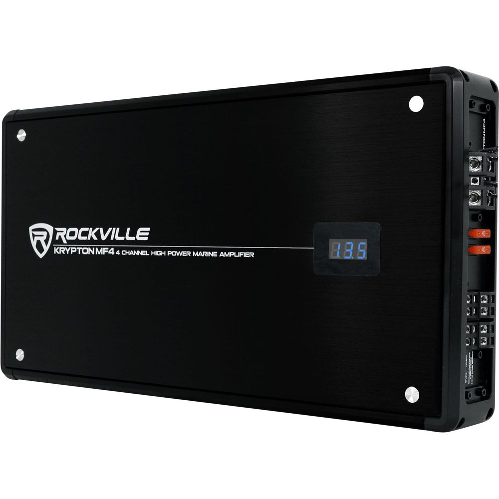 RMSTS65B 6.5" Marine Speakers 2-Pack + KRYPTON MF4 Amplifier Bundle