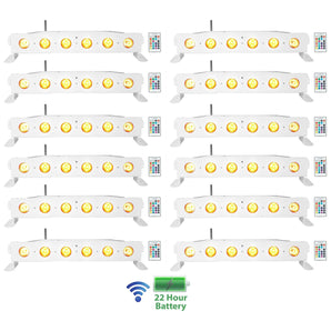 (12) Rockville BEST STRIP 60 White Rechargeable Wash Light Bars w/Wireless DMX