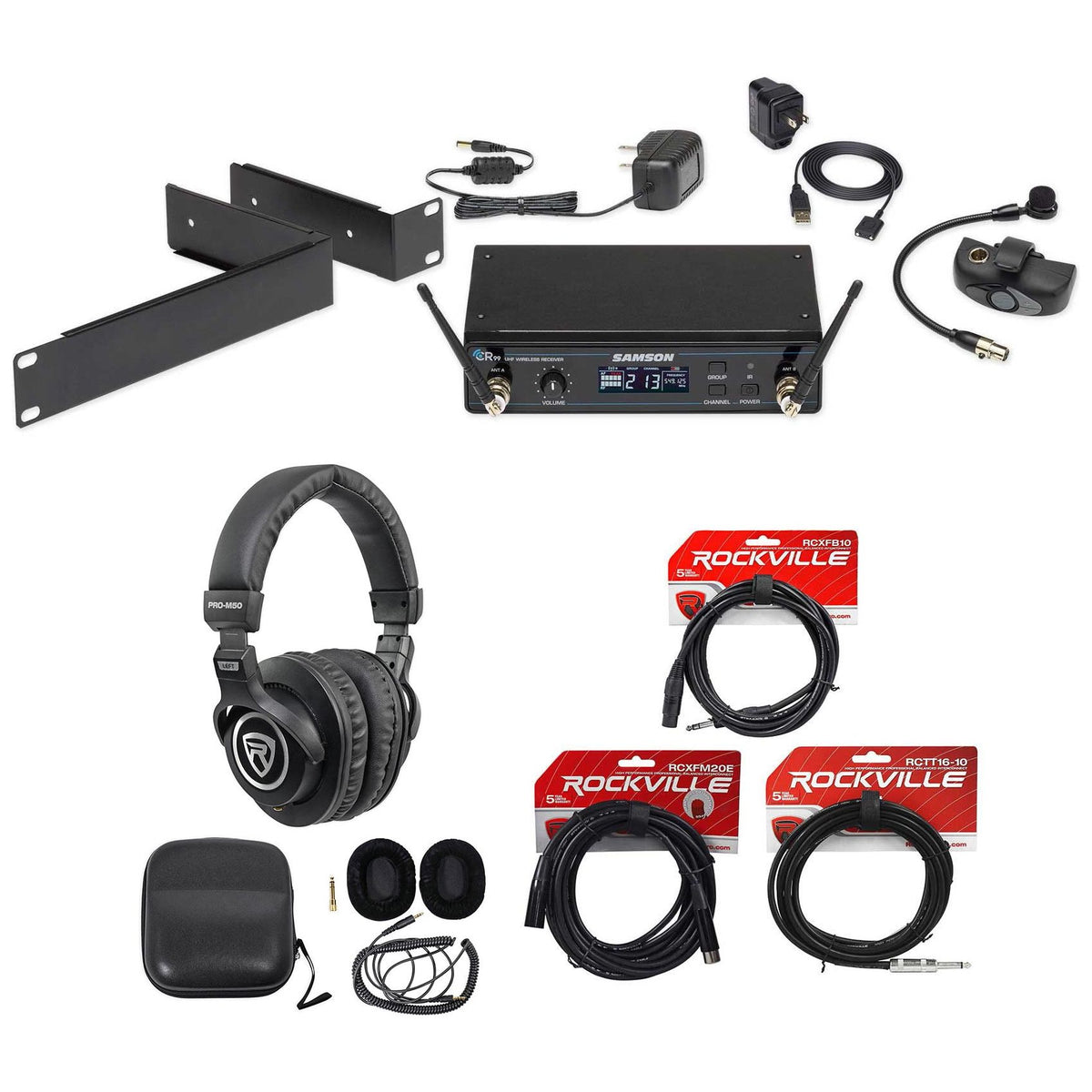 AirLine AWX Wind Instrument Wireless Horn Microphone with Headphones and Cables