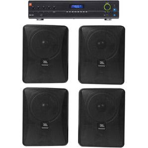 JBL VMA1240 Commercial/Restaurant 240W 70v Amplifier+(4) JBL Black Wall Speakers