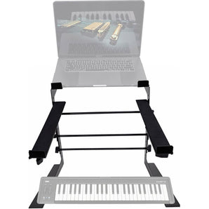 Rockville Dual Shelf Laptop+Controller Stand for Korg microKEY-49 Keyboard