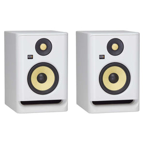 (2) KRK ROKIT RP5 G4 5" Bi-Amped Studio Monitor DSP Speakers White Noise Edition