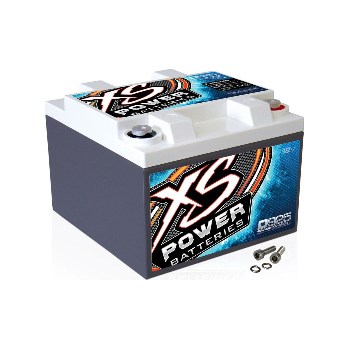 XS Power D925 2000 Amp Car Audio Battery+Terminal Hardware+Power/Ground Wires