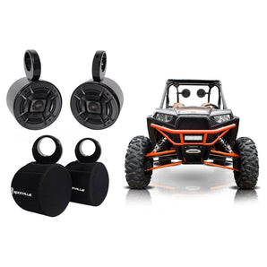 (2) Polk Audio 5.25" Tower Speakers+Waterproof Covers For JEEP/ATV/UTV/RZR/CART