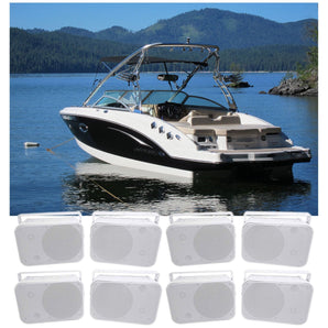 (8) Rockville HP65S-8 6.5" Marine Box Speakers with Swivel Bracket For Boats