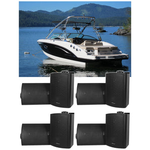 (8) Rockville HP5S-8 Black 5.25" Marine Box Swivel Speakers For Boats