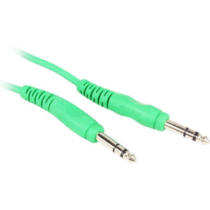 Rockville RCTR110G 10' 1/4'' TRS to 1/4'' TRS Cable, Green, 100% Copper