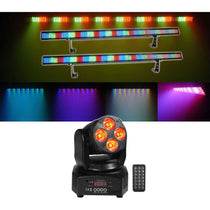 (2) COLORSTRIP DMX LED Light Bar Effect Color Strips + RGBW Moving Head