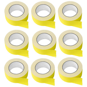 (9) Rolls Rockville Pro Audio/Stage Wire ROCK GAFF Yellow Gaffers Tape 2"x100 Ft