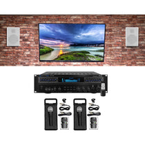 Home Karaoke Machine System + (2) 5.25" White Wall Mount Speakers