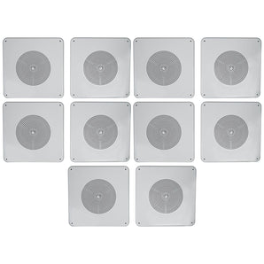 (10) Rockville MS81 Metal 8" 70v Commercial Background Music PA Ceiling Speakers