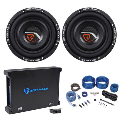 W8T4‑S4 8" Shallow Subwoofers 2-Pack + dB12 Amplifier Bundle