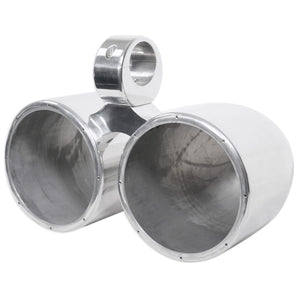 Dual Metal Wakeboard Pods 4 JL Audio for Kicker Pyle Fusion MTX Speakers-Silver