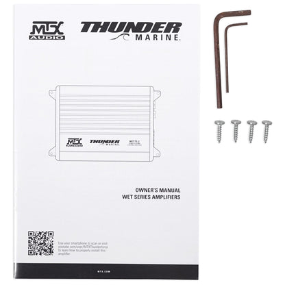 45KMTC65W 6.5" LED Tower Speakers + WET75.2 Amplifier + RMWK8 Wire Kit for RZR/ATV/UTV