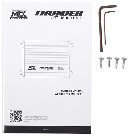 45KMTC65W 6.5" LED Tower Speakers + WET75.2 Amplifier + RMWK8 Wire Kit