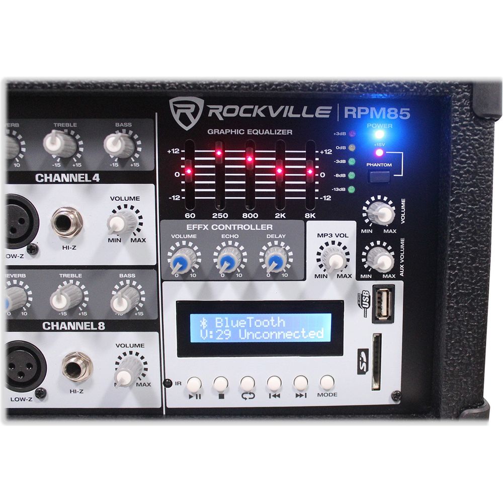 RSG12.4 12" Speakers 2-Pack + RPM85 Mixer, Mics, Stands Bundle
