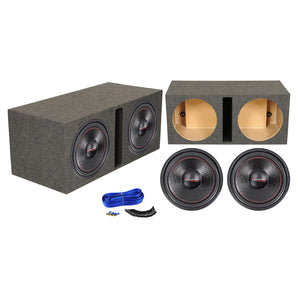 2) American Bass XD-1522 2000w 15" Car Audio Subwoofers+Vented Sub Box Enclosure