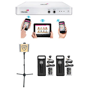 HDKaraoke HDK Box 2.0 Wi-Fi Karaoke Machine System+iPad/iPhone/Tablet Stand+Mics