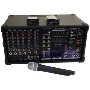 VocoPro PA-PRO-900-1 900w 6-Channel Powered Karaoke Mixer+SDR-3 Recorder+UHF Mic