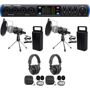 Presonus 2-Person Podcast Podcasting Kit 1810 Interface+Mics+Stands+Pop filters