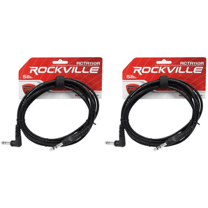 2 Rockville RCTR110R-B 10' 1/4" TRS Right Angle - 1/4" TRS Straight Cable