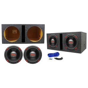 (2) Boss Audio AR120DVC 12" 1600w DVC Car Subwoofers+Vented Sub Box Enclosure