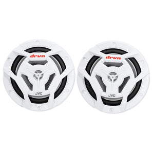 (4) JVC CS-DR6201MW 6.5" 600 Watt 2-Way Coaxial Marine Waterproof Boat Speakers