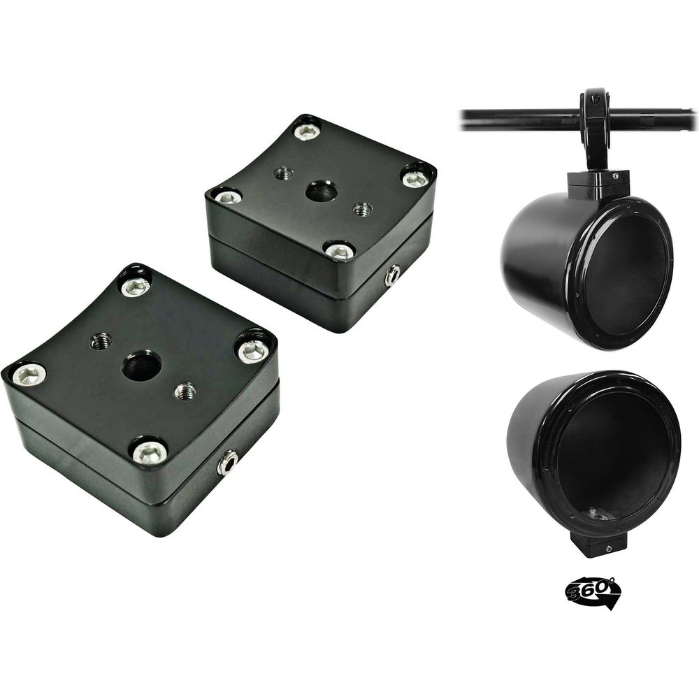 MAC90B 8" Black Speaker Pods + MAC360B Swivel Bundle