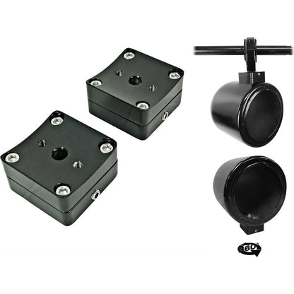 MAC90B 8" Black Speaker Pods + MAC360B Swivel Bundle