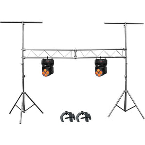 (2) Rockville RockOn-7 40w RGBW Moving Head Wash DMX Stage Club Light+Portable DJ Trussing