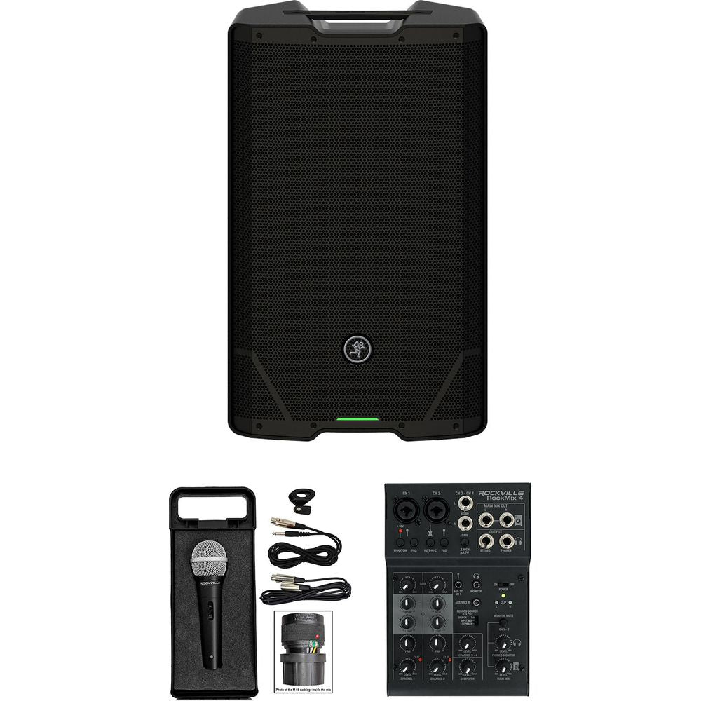 SRT215 15" Powered DJ PA Speaker With Bluetooth, 4-Ch. Mixer & Microphone