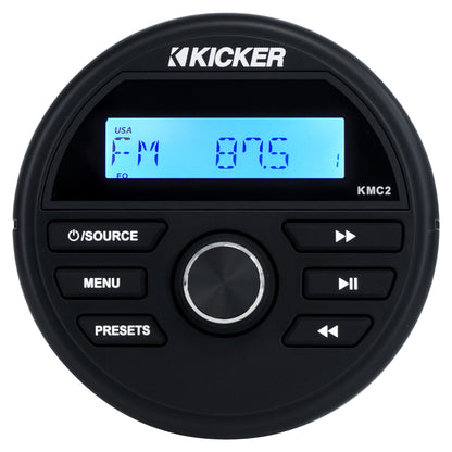 KMC2 Gauge Hole Digital Media Receiver w/Bluetooth+(2) 4" White Speakers