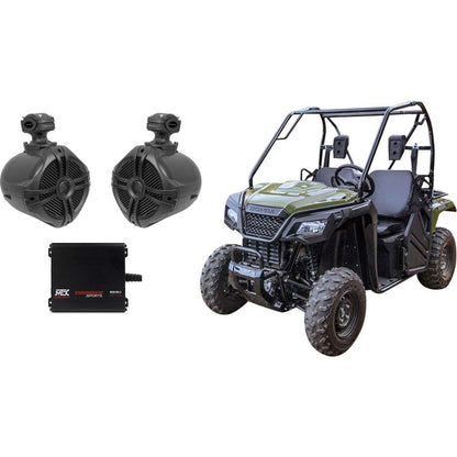 6.5" Rollbar Roll Cage Tower Speakers+MTX 2-Channel Amplifier For Honda Pioneer