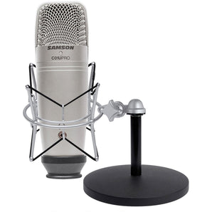 Samson C01U Pro Recording Podcast Microphone+Shock Mount+Weighted Mic Stand