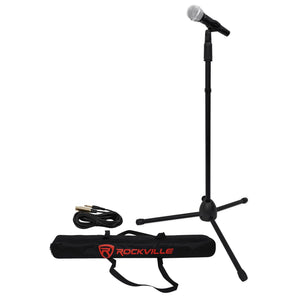 Rockville Pro Mic Kit 1 Karaoke Vocal Microphone + Mic Stand + Carry Bag + Cable