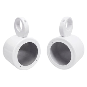 (2) Rockville MAC525W 5.25" White Marine Wakeboard Tower Speaker Pod Enclosures