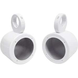 (2) Rockville 5.25" White Marine Wakeboard Tower Speaker Pods+Waterproof Covers