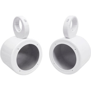 (2) Rockville 5.25" White Tower Speaker Pods+Waterproof Covers For RZR/ATV/UTV