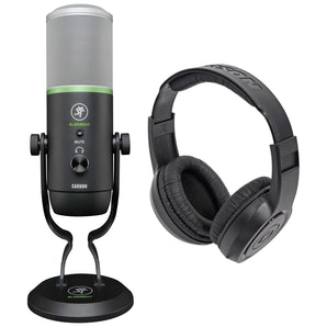 Mackie CARBON USB Studio Recording Zoom Podcast Microphone+Mic Stand+Headphones