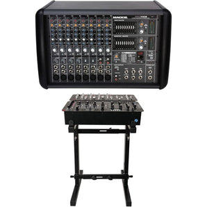 New Mackie PPM1008 8-Ch. 1600 Watt Powered Mixer, 32 Bit FX New PPM 1008+Stand