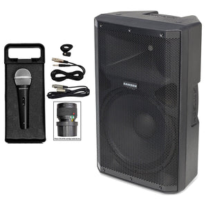 Samson RS115A 15" 400w Powered Bi-amped DJ PA Speaker w/Bluetooth/USB+Mic+Cable