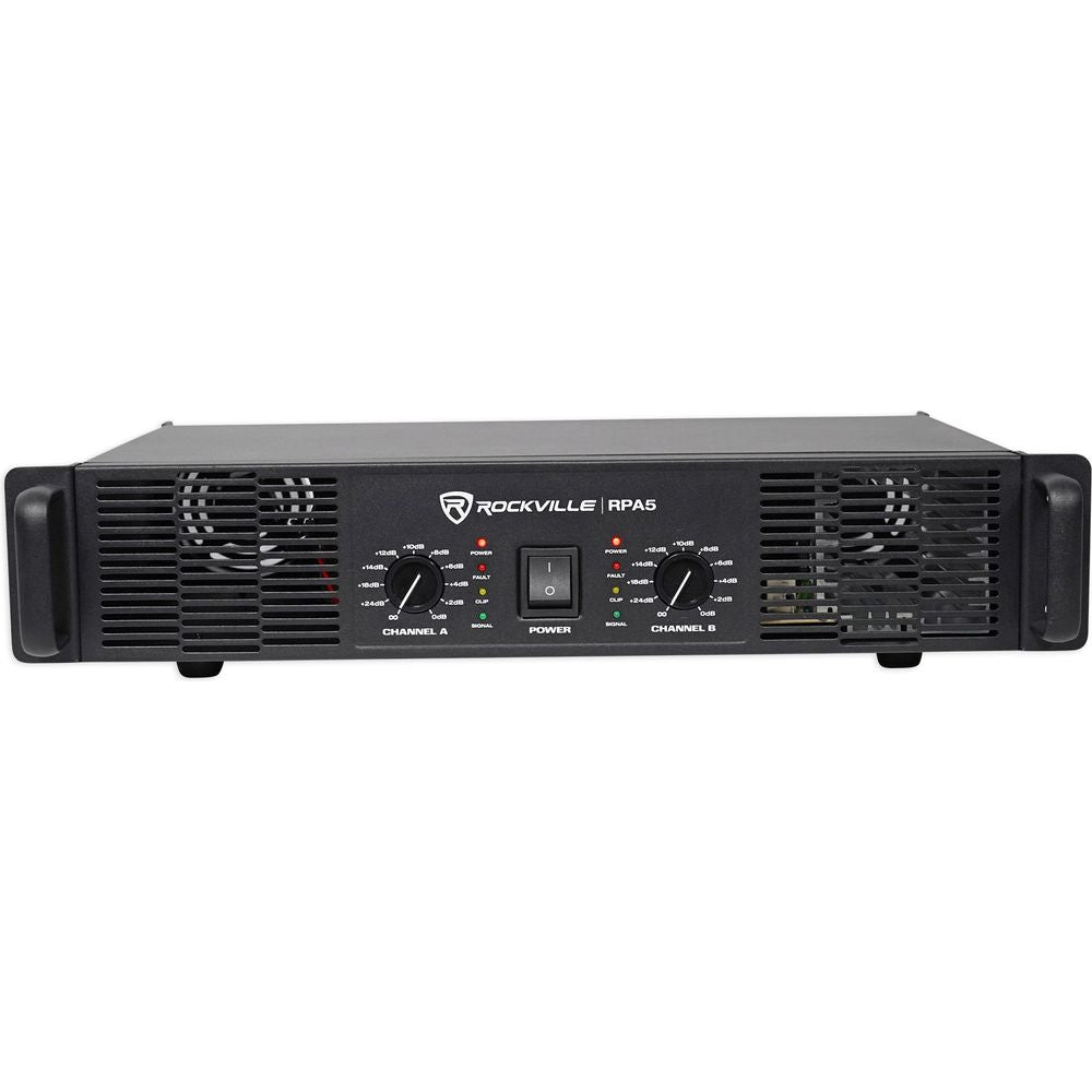 (2) SPG88 8" 800W 8 Ohm PA Speakers ABS Cabinet+RPA5 1000W Amplifier
