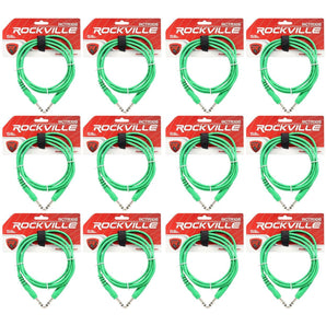 12 Rockville RCTR106G Green 6' 1/4'' TRS to 1/4'' TRS  Cable 100% Copper