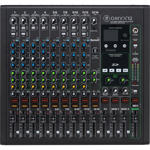 Mackie ONYX12 12-Channel Analog Mixer w/ Multi-Track USB/3-Band EQ+Bluetooth