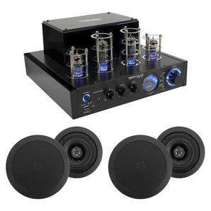 Rockville BluTube Tube Amplifier/Home Receiver+(4) 5.25" Black Ceiling Speakers