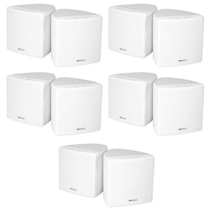 10) Rockville Cube 3.5" 30w RMS White Home Theater Wall Speakers+Swivel Brackets
