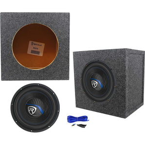 Rockville K5 W10K5S4 10" 1200 Watt 4 Ohm Car Subwoofer+Sealed Sub Box Enclosure